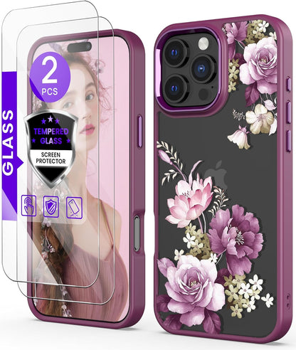 iPhone 16 Pro Max Case+Tempered Glass Screen Protector,